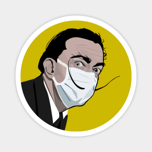 Dali with mask (yellow) Magnet